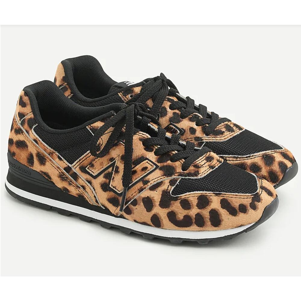 NIB NEW BALANCE x J.Crew 996 Sneakers Leopard Calf Hair 10 shoes